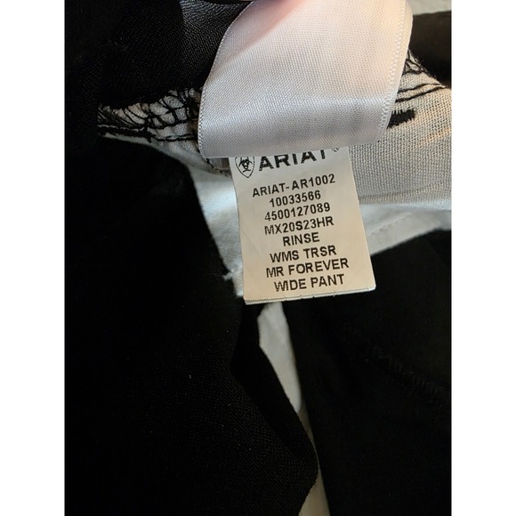 ARIAT DENIM Trouser Flare Black Corduroy Pants Size 34L Frayed Hem - Picture 9 of 10